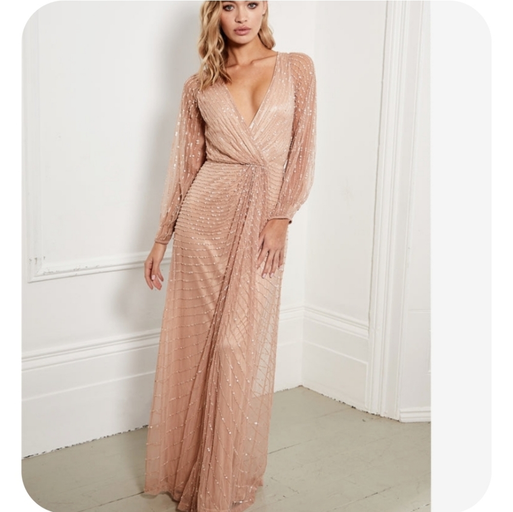 Aftershock rose gold maxi dress